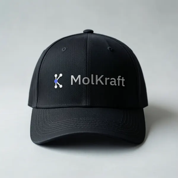 A black cap with the MolKraft logo embroidered across the front
